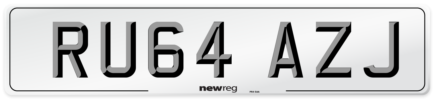 RU64 AZJ Number Plate from New Reg